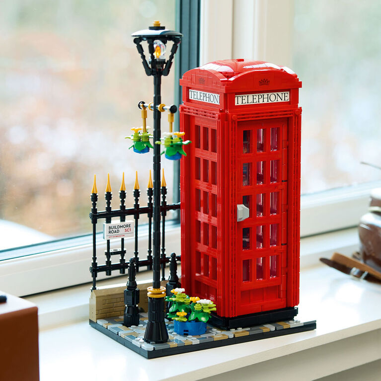 LEGO Ideas Red London Telephone Box Gift Idea for Travelers 21347