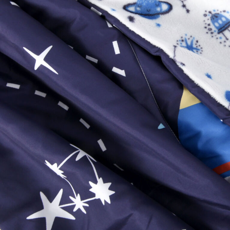 2-Piece Toddler Bedding Set including Comforter and Pillowcase, Space