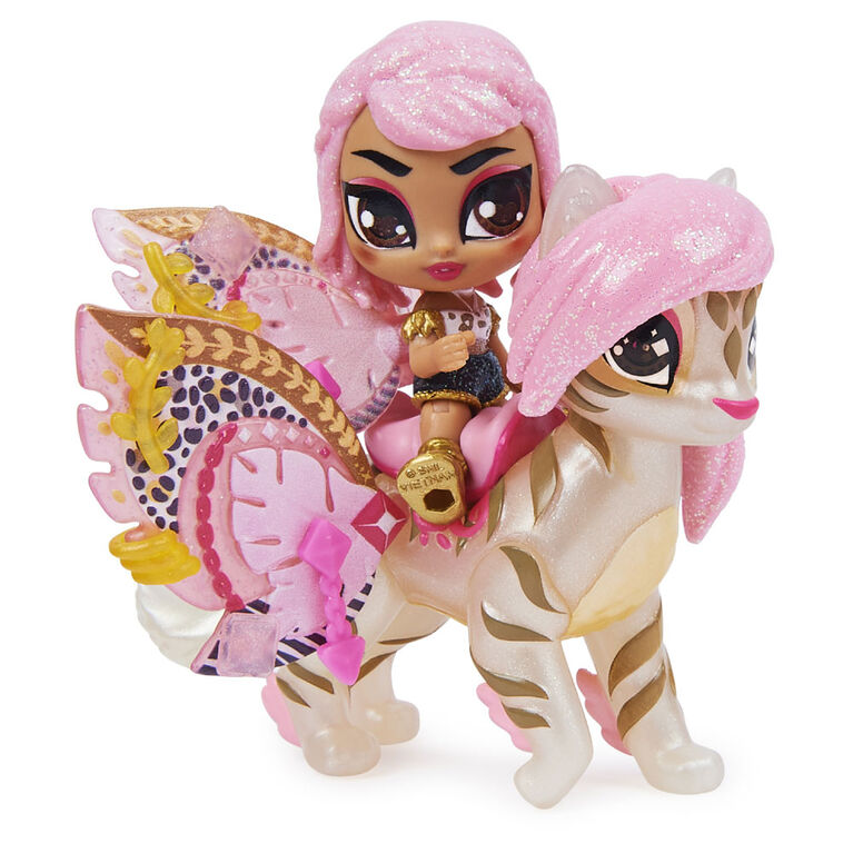 Hatchimals Pixies Riders, Wilder Wings Rhythm Rachel Pixie and Tigrette Glider with 16 Wing Accessories