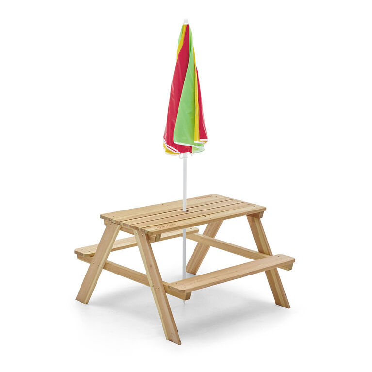 Table de pique-nique de jardin avec parasol pour enfants