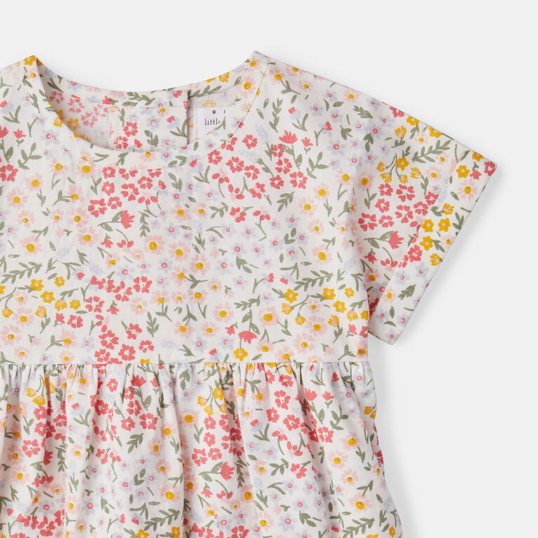 Robe Empire Imp Fleur Blnc RISE Little Earthling