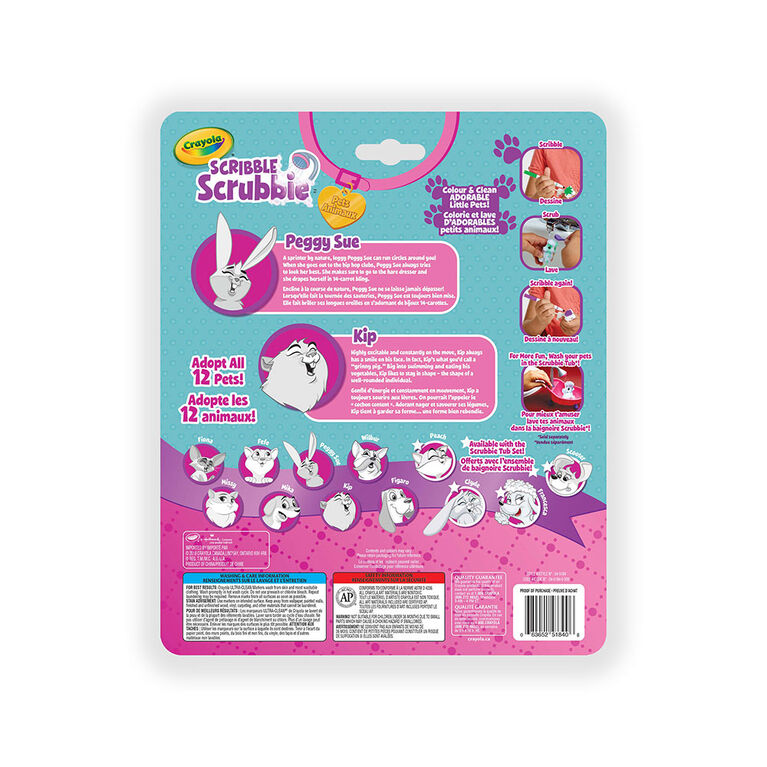 Crayola Scribble Scrubbie Pets 2-Pack, Rabbit & Hamster