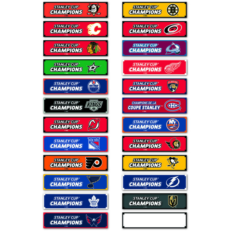 14 Inch Stanley cup replica with multi NHL team stickers