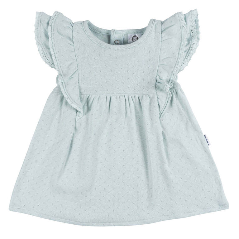 Gerber Childrenswear - 2-Piece Dress + Diaper Set Aqua Blue