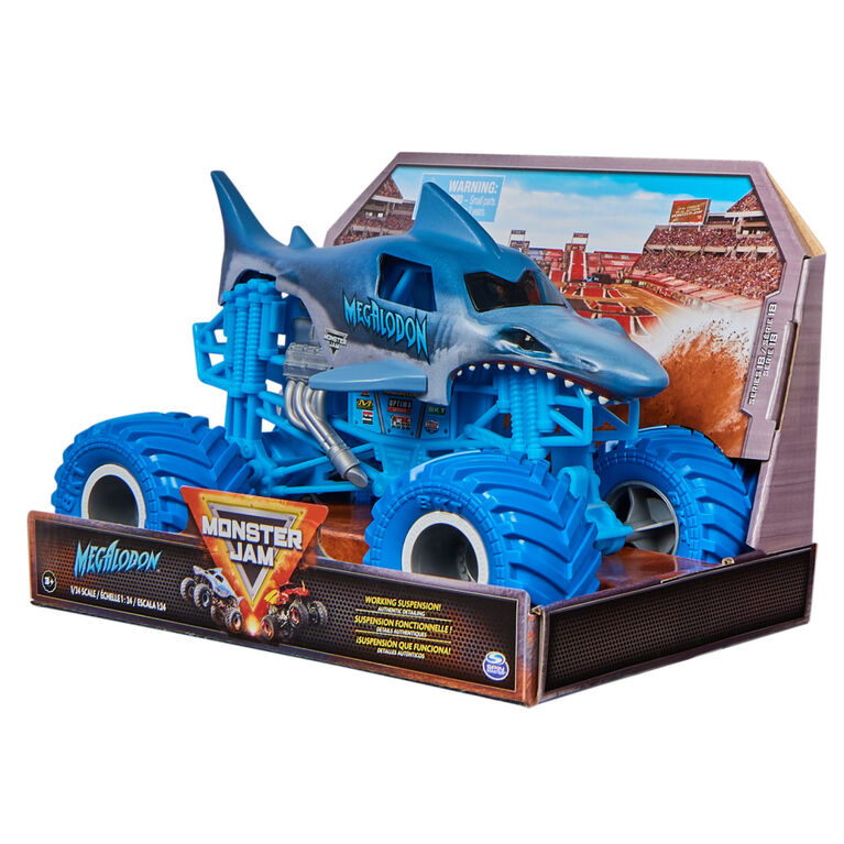 Monster Jam, Official Megalodon Monster Truck, Collector Die-Cast Vehicle, 1:24 Scale