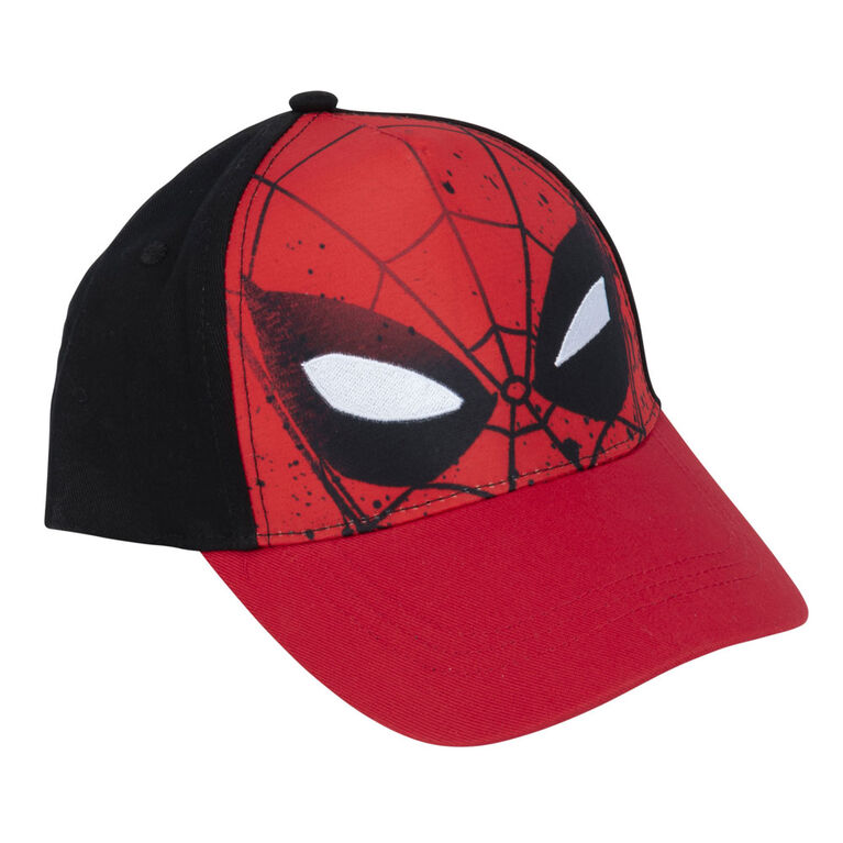 Marvel Spiderman 'Glaring Eyes' Flat Brim Kids Baseball Cap Red