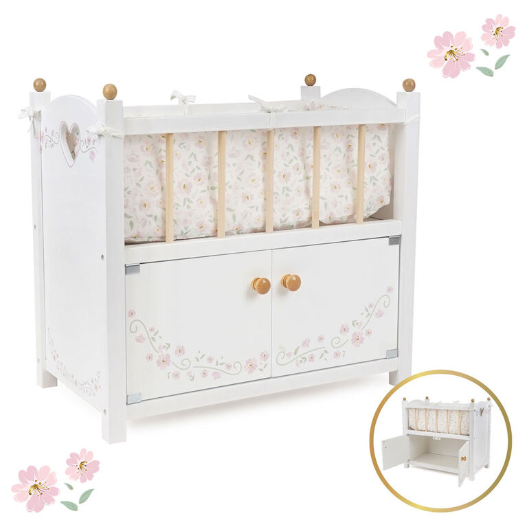 2 in 1 Wooden Cot with Cabine, Little Flora
