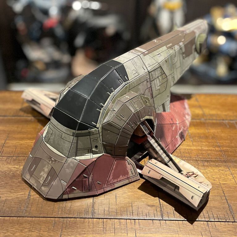 4D Build, Star Wars Mandalorian Boba Fett Starfighter, Maquette 3D en papier, 130 pièces