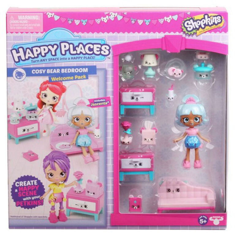 shopkins happy places s3 welcome pack - cozy bear bed room