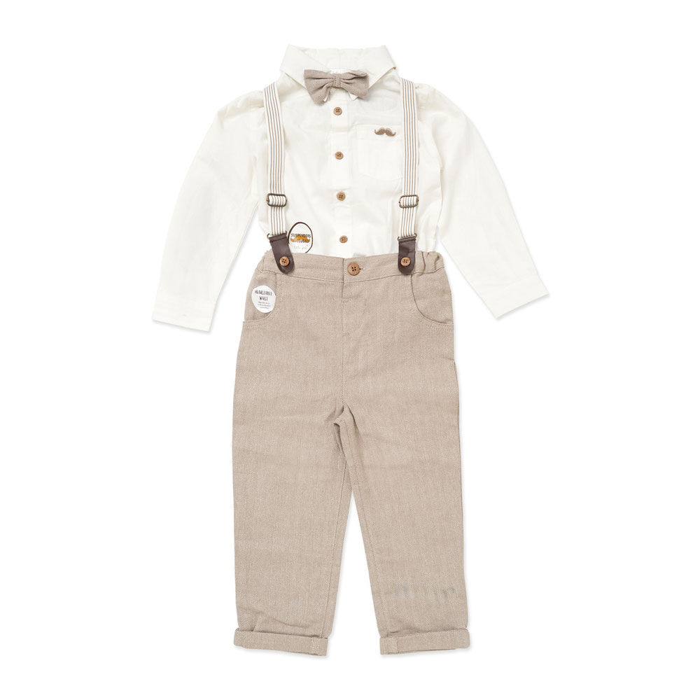 Little Gent Suspender Set Grey 2Y