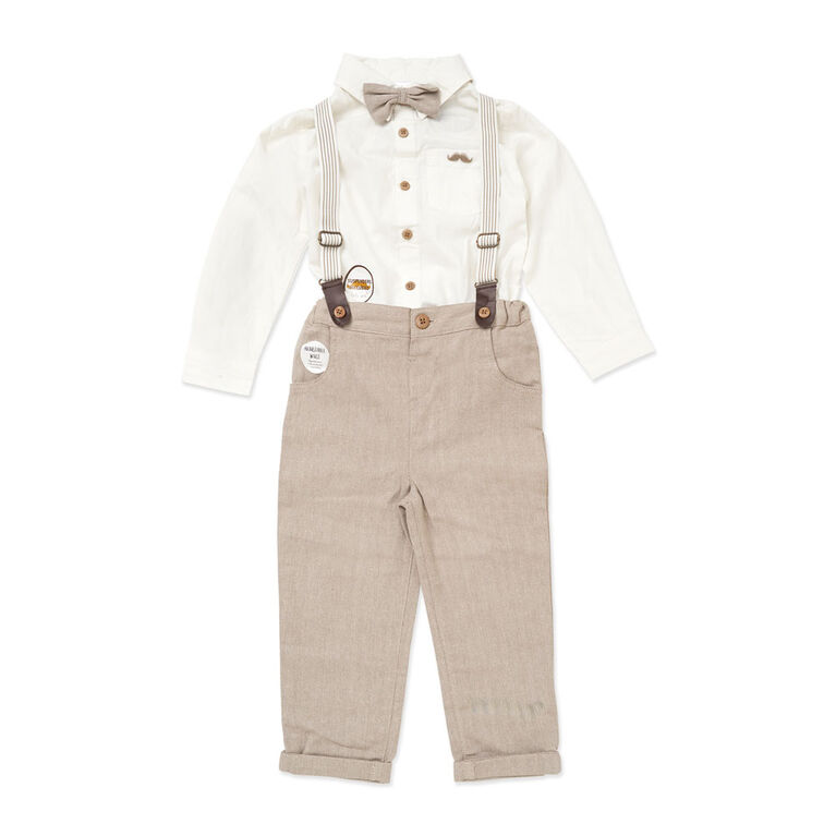 Little Gent Ensemble de bretelles gris 2y