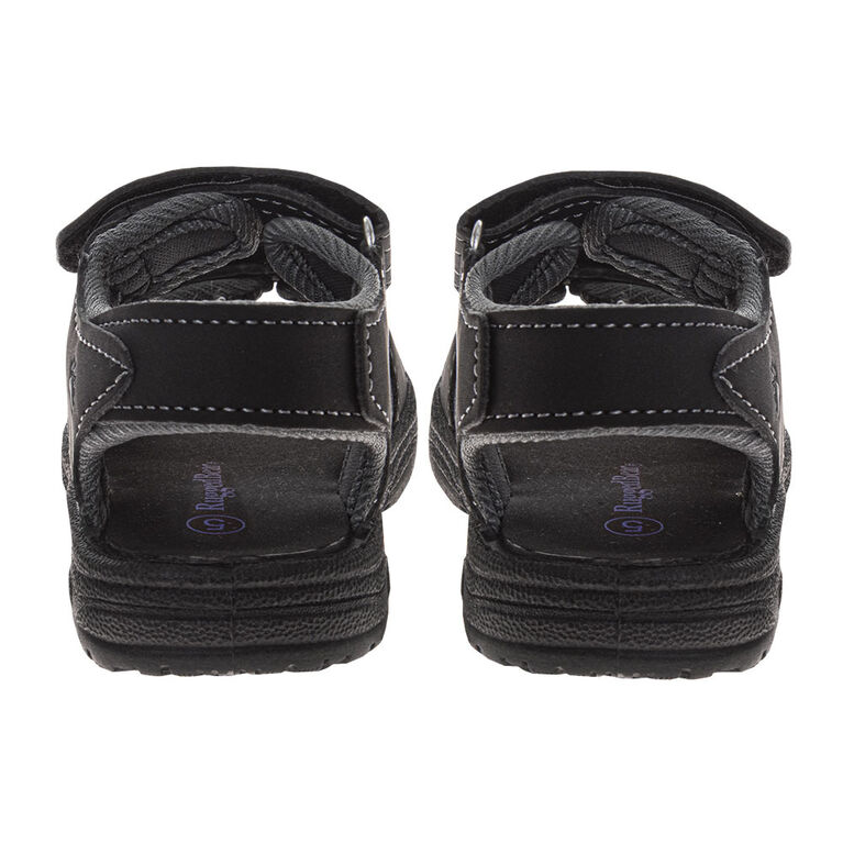 Rugged Bear Black/Grey Sport Sandal Size 8