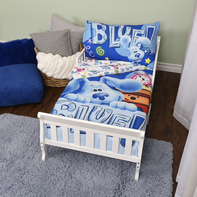 Ensemble de 3 pièces de literie Blue's Clues pour lit de tout-petit avec couette réversible, drap-housse et taie d'oreiller par Nemcor