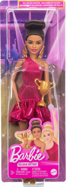 Barbie Ballroom Dancer Fashion Doll with Brown Styled Hair, Dancing Trophy Accessory