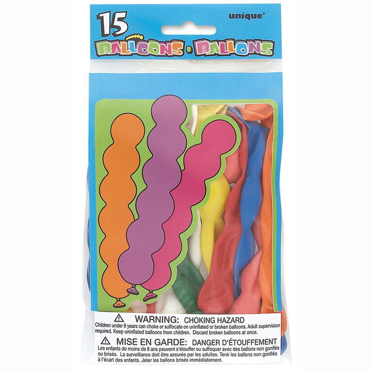 Squiggly Balloons, 15 pieces
