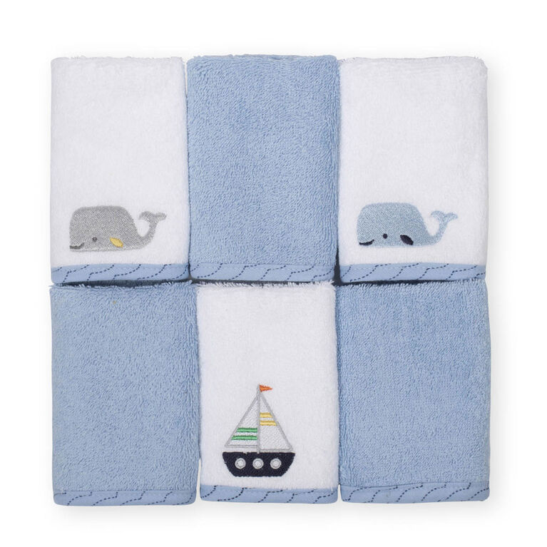 Débarbouillettes de Koala Baby paquet de 6 bleu.
