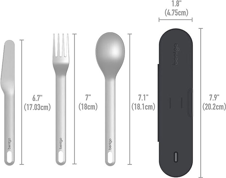 Bentgo Ensemble d'ustensiles de voyage en acier inoxydable