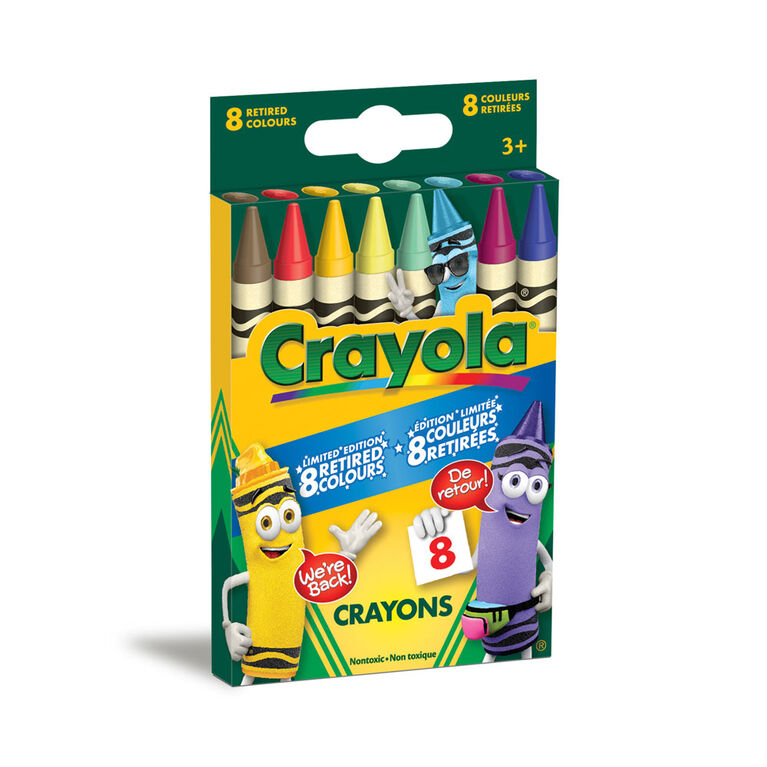 Crayons de couleur Crayola édition limitée, 8 couleurs archivées