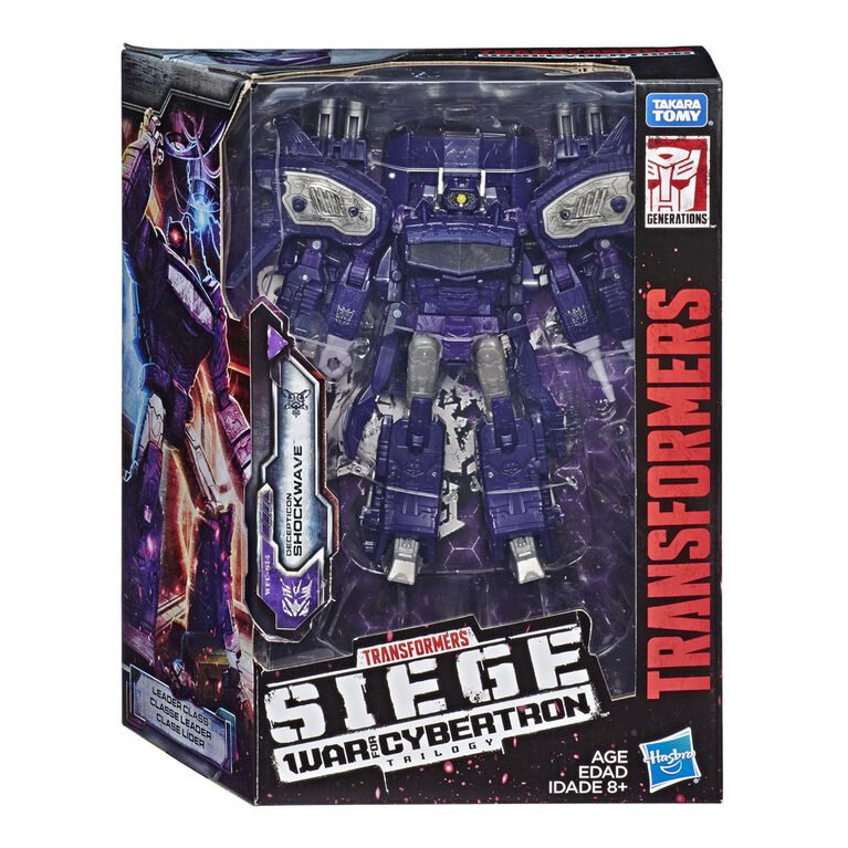 Transformers Generations War for Cybertron: Siege - Figurine Shockwave WFC-S14 de classe leader.