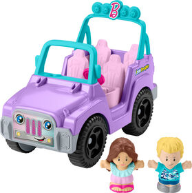 Fisher-Price Little People Barbie Toy Car with Music Sounds and 2 Figures, Beach Cruiser, Toddler Toys