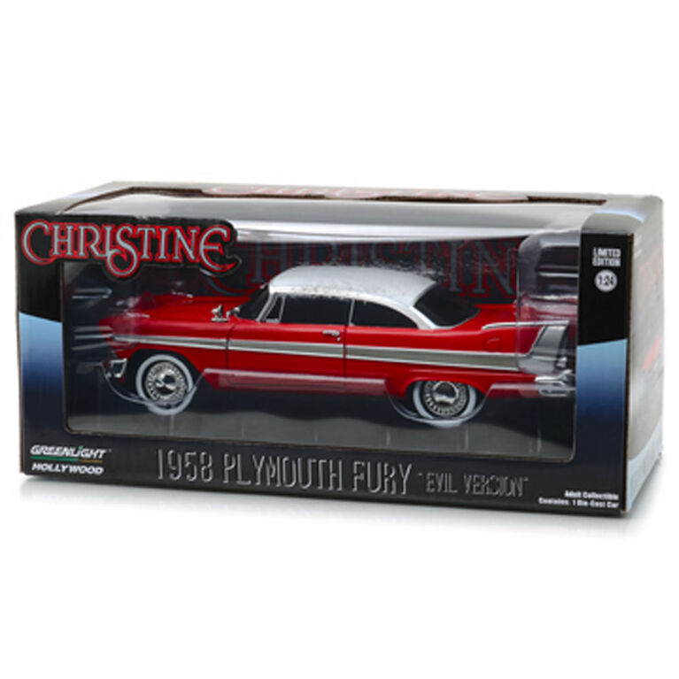 Greenlight - 1:24 Christine (1983) - 1958 Plymouth Fury (Evil Version with Blacked Out Windows) - English Edition