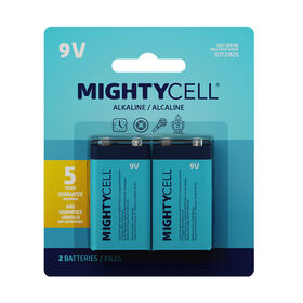 MightyCell 2 Pack 9V Alkaline Batteries