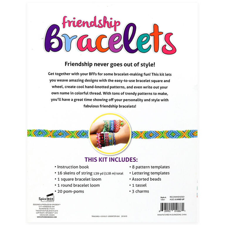 SpiceBox Trousses d'activités pour enfants, Crée and joue, Bracelets de l'amitié, Tranche d'âge - Édition anglaise