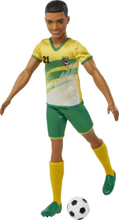 Ken Soccer Doll, Cropped Hair, #21 Uniform, Soccer Ball, Cleats,  Socks