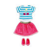 B Friends Cherry Burst T-Shirt and Pink Skirt Fashion Clothes for 18-inch Doll - R Exclusive