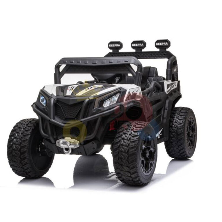 KidsVip 12V Kids and Toddlers 4WD Junior Sport Utility Ride On Buggy/UTV w/Remote Control - White - English Edition