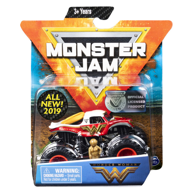 Monster Jam, Official Wonder Woman Monster Truck, Die-Cast Vehicle, Danger Divas Series, 1:64 Scale