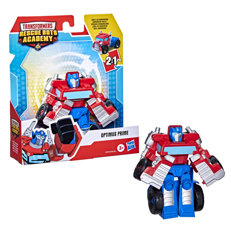 Jouet convertible Playskool Heroes Transformers Rescue Bots Academy, figurine Optimus Prime de 11 cm