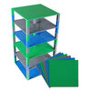 Strictly Briks - Brik Tower - 10" x 10" - 32 x 32 pegs - 6 Baseplates & 50 Stackers - Blue, Gray, Green