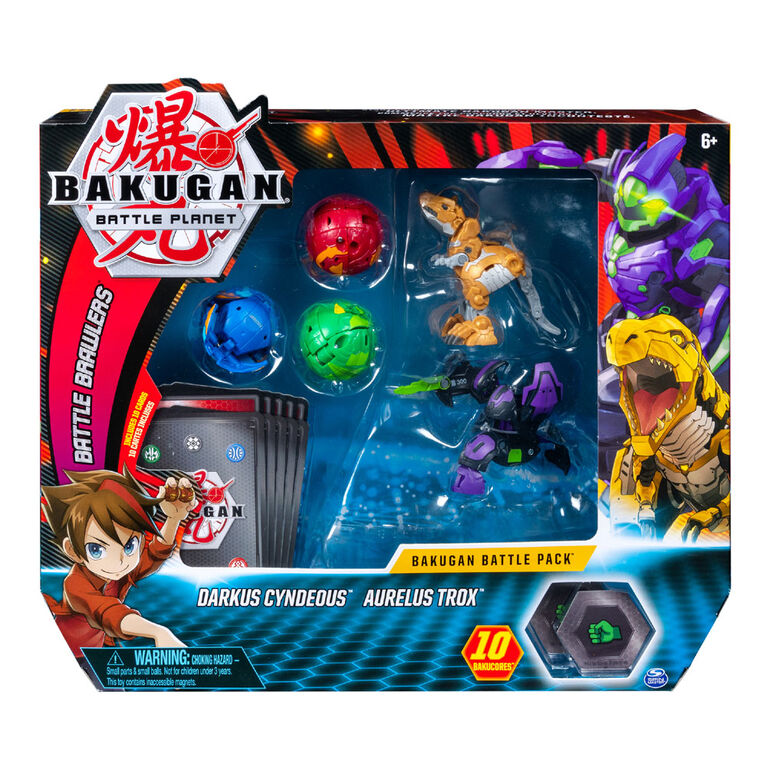 Bakugan, Battle Pack 5-Pack, Darkus Cyndeous and Aurelus Trox