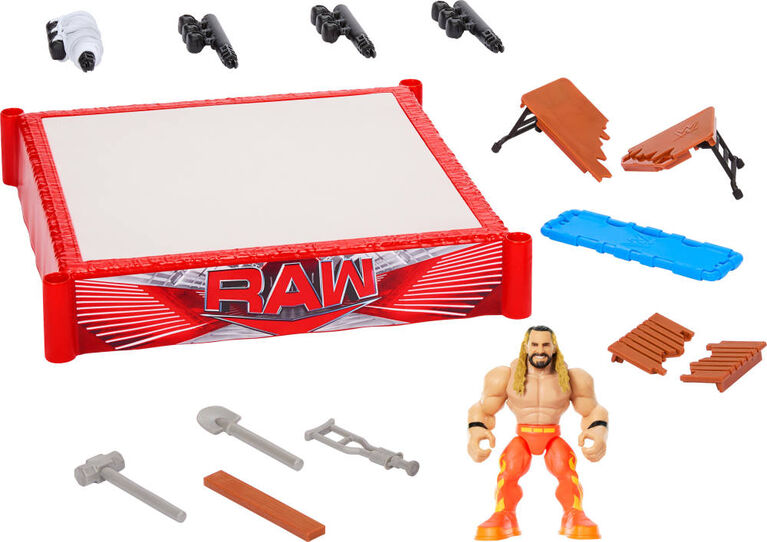 WWE Knuckle Crunchers Rebound Ring & Action Figure, Playset with Seth Rollins Mini Figure
