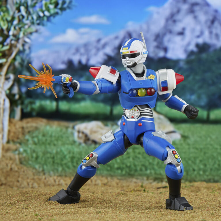 Power Rangers Lightning Collection, figurine de 16,5 cm Turbo Senturion bleu