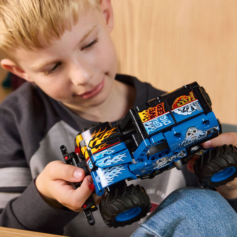 LEGO Technic Monster Jam Grave Digger Fire and Ice Truck Building Toy for Kids, Ages 7+ - 42219