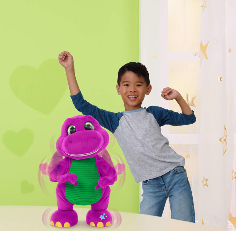 Fisher-Price Barney's World Dance Moves Music Barney Plush, 13-inch Figure, Songs, Sounds, Lights & Soft Texture