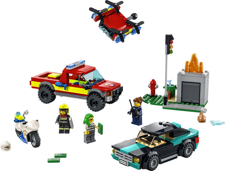 LEGO City L'incendie et la poursuite policière 60319 Ensemble de construction (295 pièces)