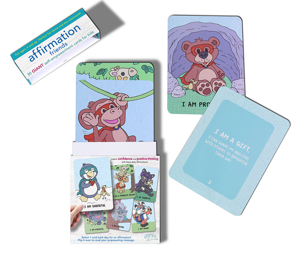 Mindful Living Affirmation Friends Cards - English Edition