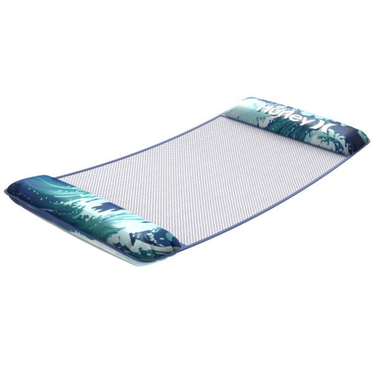 Hurley 44" Inflatable Mesh Pool Hammock, Blue Tropic Design