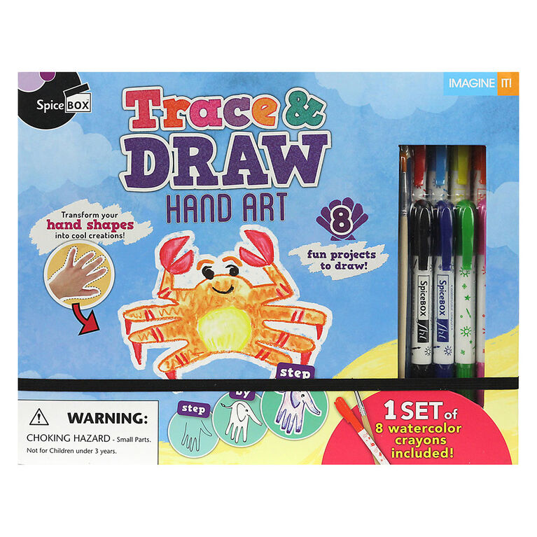 SpiceBox Children's Art Kits Imagine It Trace and Draw Hand Art - English Edition