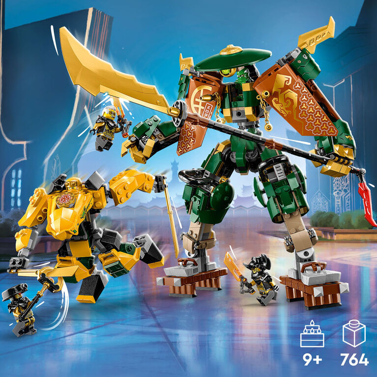 LEGO NINJAGO Lloyd and Arin's Ninja Team Mechs 71794 Building Toy Set (764 Pieces)