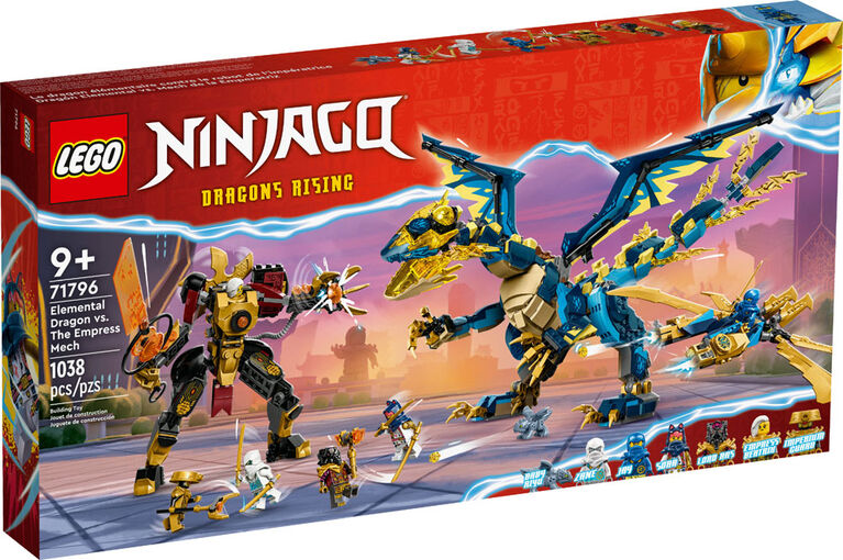 LEGO NINJAGO Le dragon élémentaire contre le robot de l'impératrice 71796 Ensemble de jeu de construction (1 038 pièces)