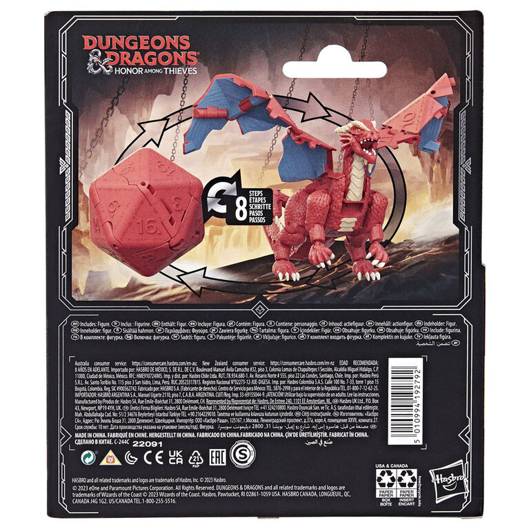 Dungeons and Dragons L'Honneur des voleurs, monstre-dé Dicelings DandD, figurine de collection dragon rouge