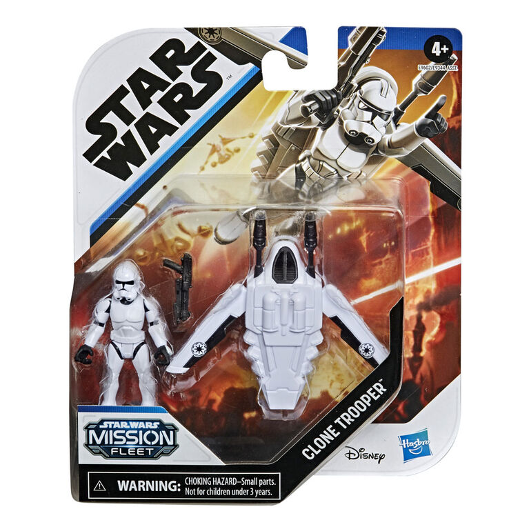 Star Wars Mission Fleet, Clone Trooper Arena Rescue, classe équipement, figurine de 6 cm avec véhicule