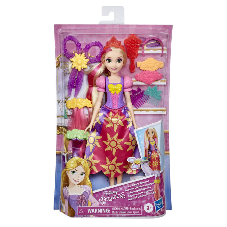 Disney Princess Cut and Style Rapunzel Hair Fashion Doll with Hair Extensions and Accessories