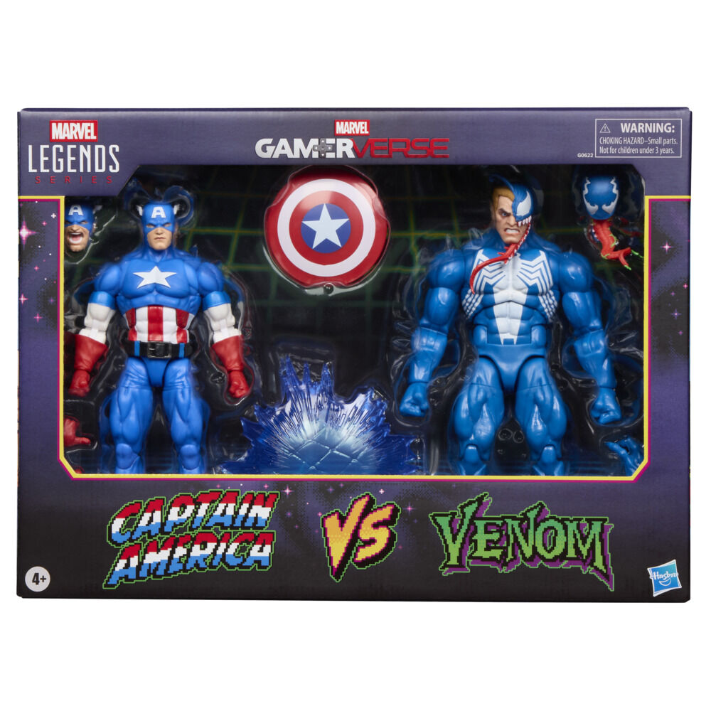 Marvel Legends Series Gamerverse Captain America contre Venom, figurines de collection