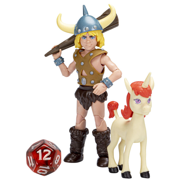 Dungeons & Dragons Cartoon Classics 6-Inch-Scale Bobby and Uni 2-Pack Action Figures, DandD 80s Cartoon, Includes d12 from Exclusive DandD Dice Set