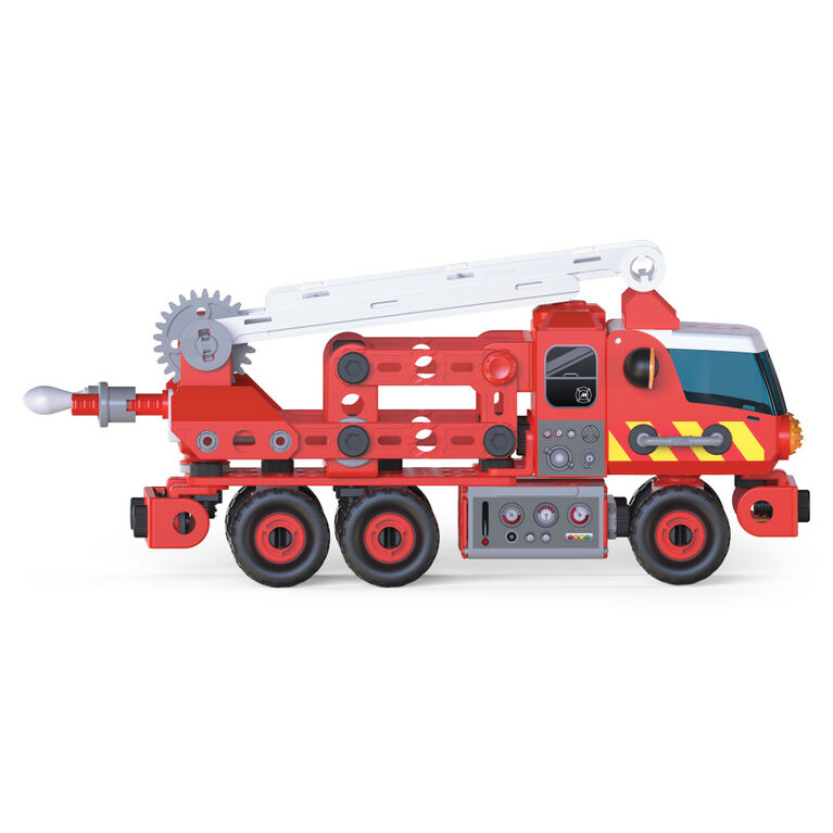 Meccano Junior, Rescue Fire Truck with Lights and Sounds STEAM Building Kit